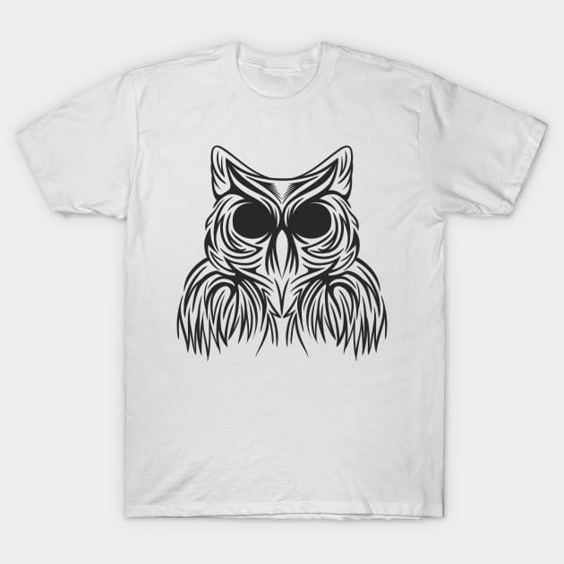 beauty OWL BLACK T-Shirt by ziondesign
